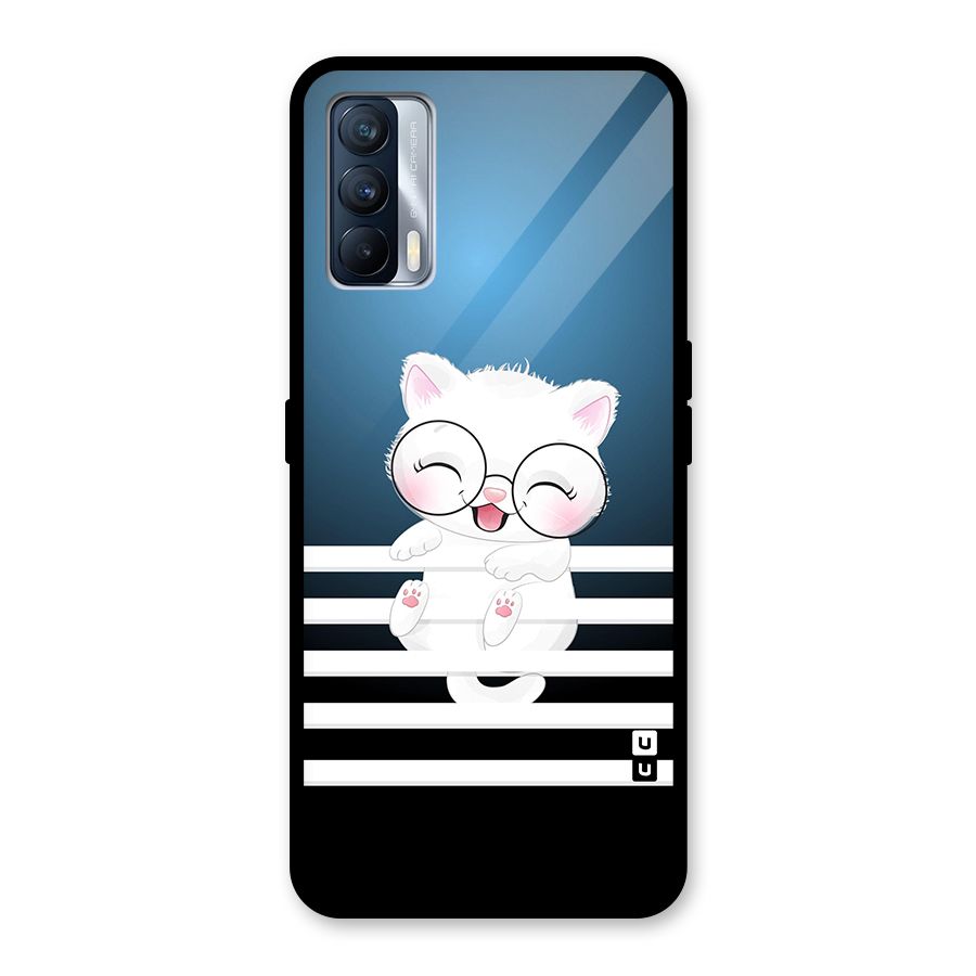 The Cat on Stripes Glass Back Case for Realme X7