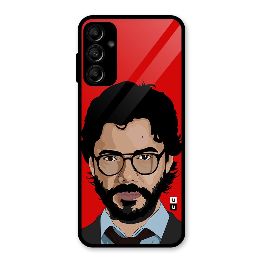 The Professor Illustration Art Glass Back Case for Galaxy A14 5G