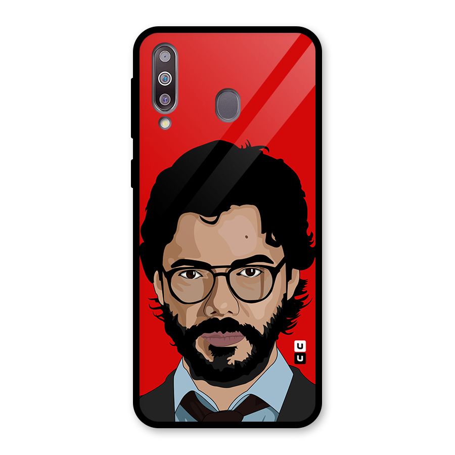 The Professor Illustration Art Glass Back Case for Galaxy M30