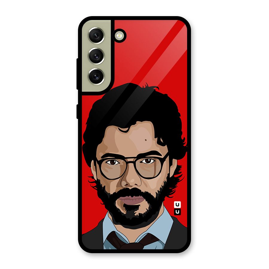 The Professor Illustration Art Glass Back Case for Galaxy S21 FE 5G