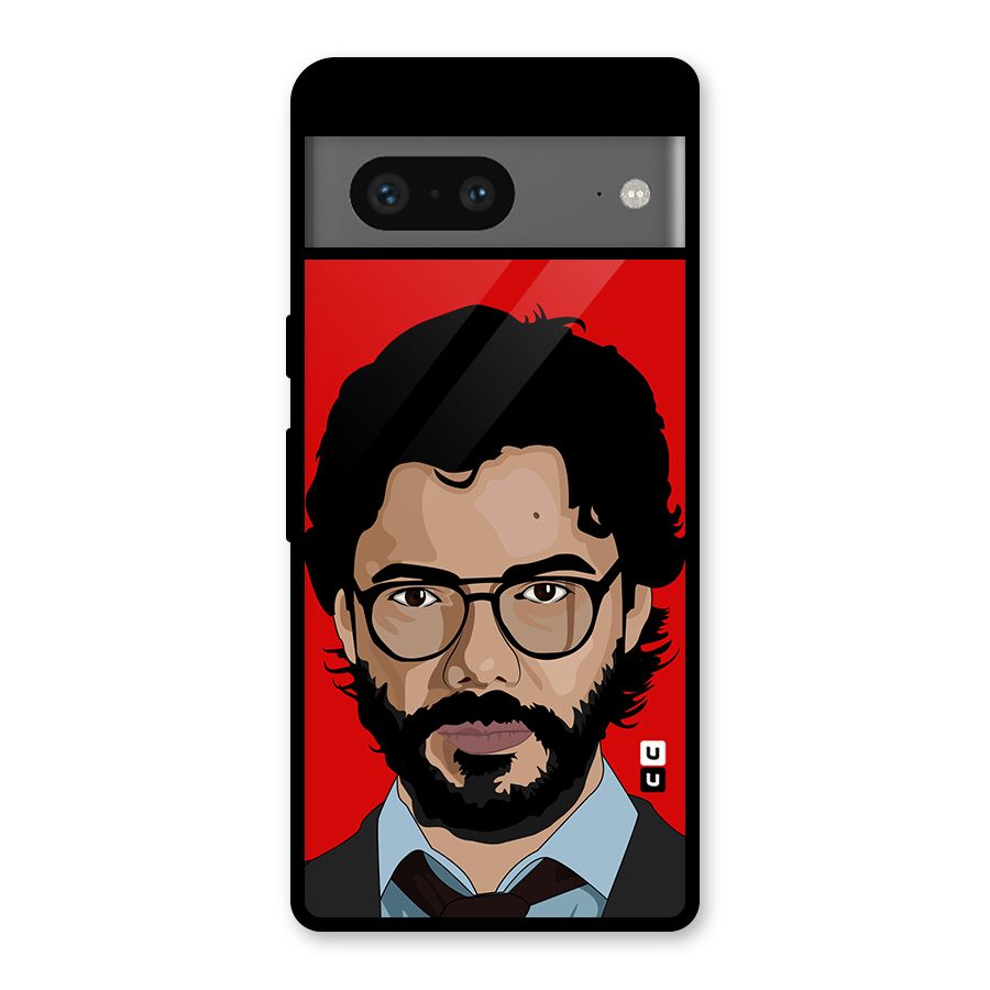 The Professor Illustration Art Glass Back Case for Google Pixel 7