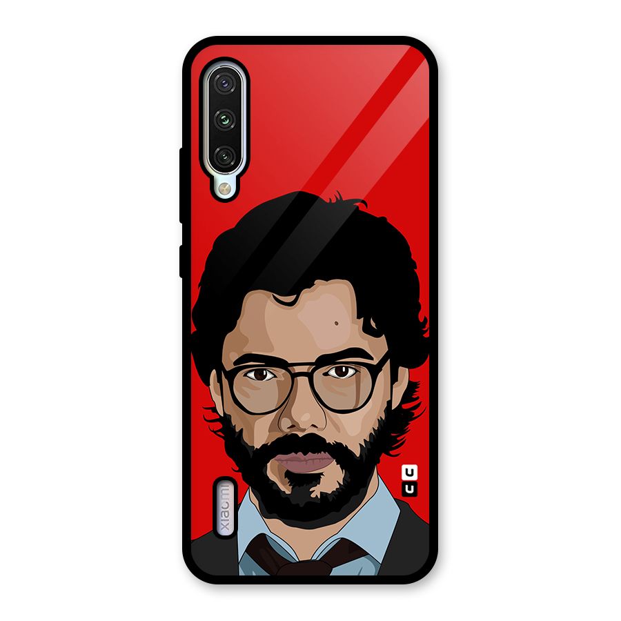 The Professor Illustration Art Glass Back Case for Mi A3