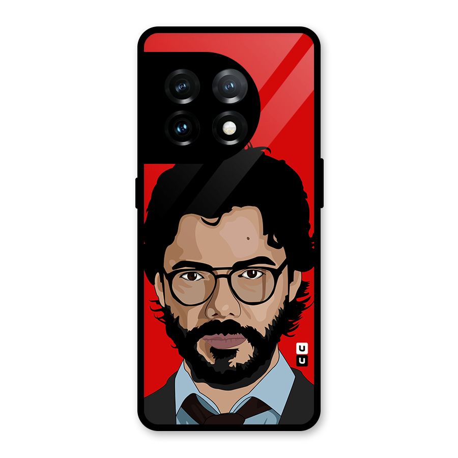 The Professor Illustration Art Glass Back Case for OnePlus 11