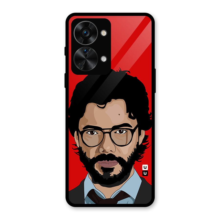 The Professor Illustration Art Glass Back Case for OnePlus Nord 2T