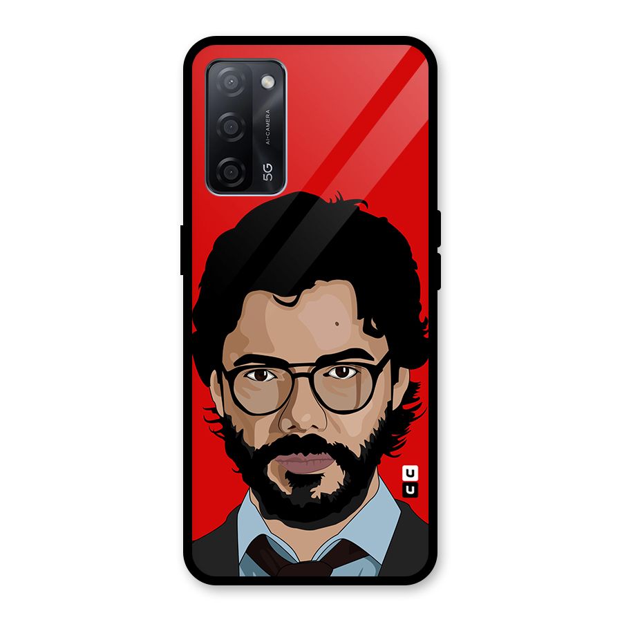 The Professor Illustration Art Glass Back Case for Oppo A53s 5G