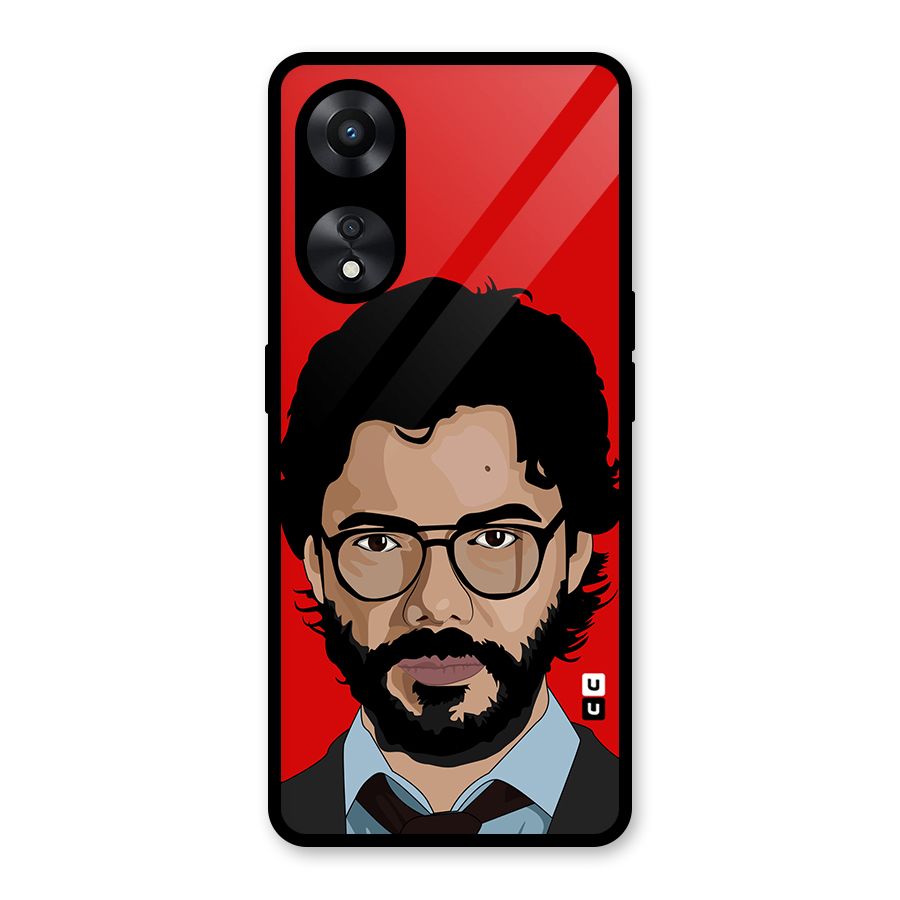 The Professor Illustration Art Glass Back Case for Oppo A78