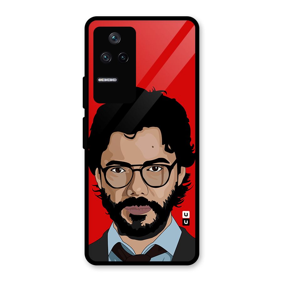 The Professor Illustration Art Glass Back Case for Poco F4 5G