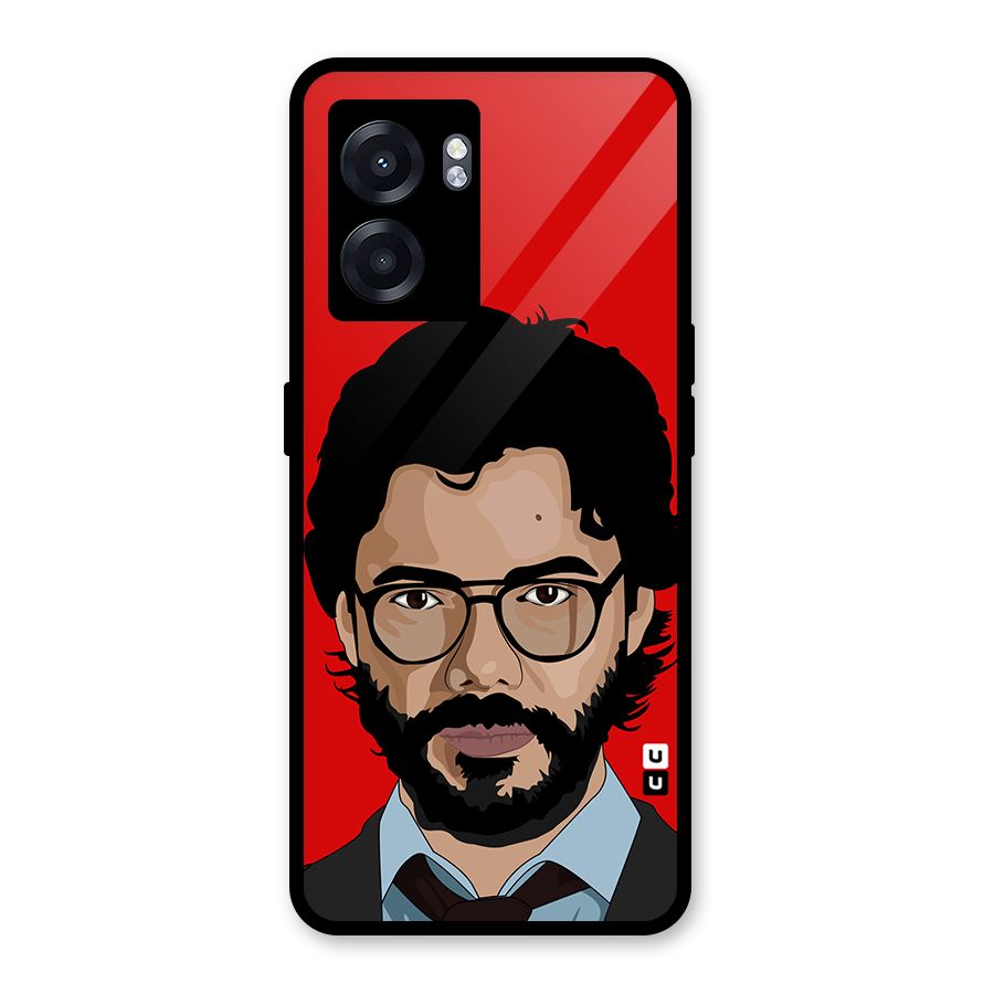 The Professor Illustration Art Glass Back Case for Realme Narzo 50 5G