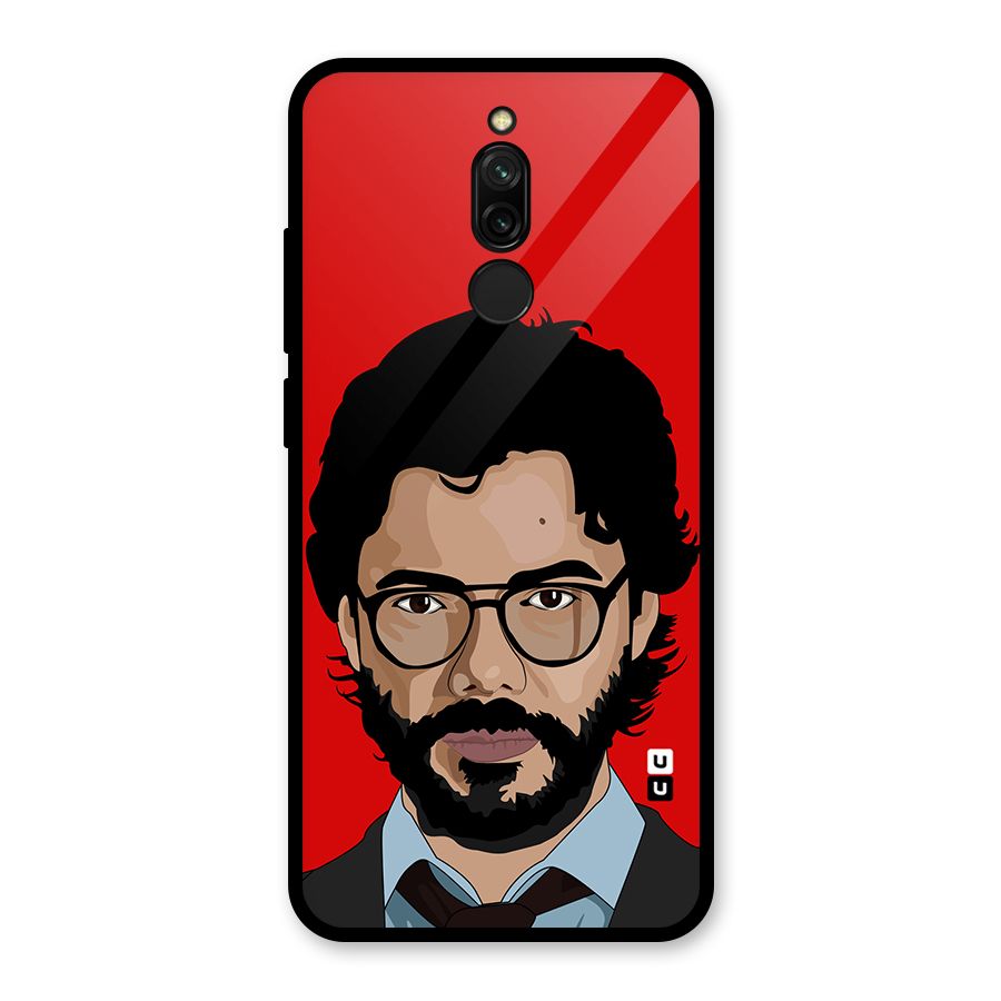 The Professor Illustration Art Glass Back Case for Redmi 8