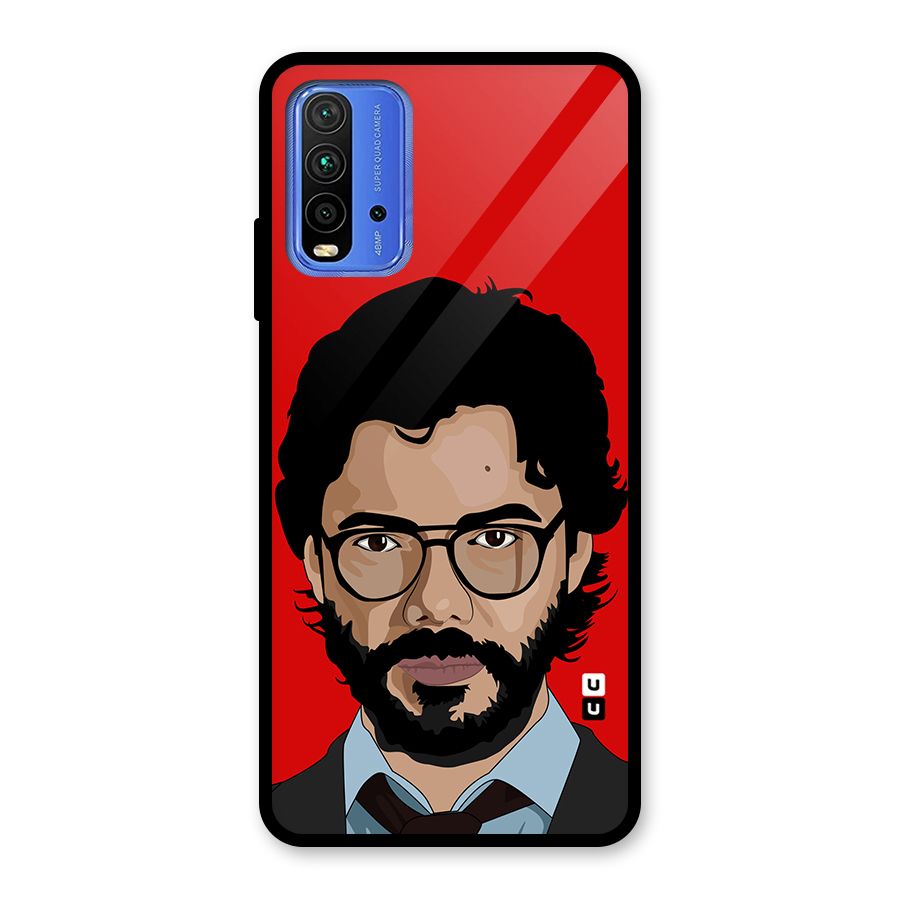 The Professor Illustration Art Glass Back Case for Redmi 9 Power