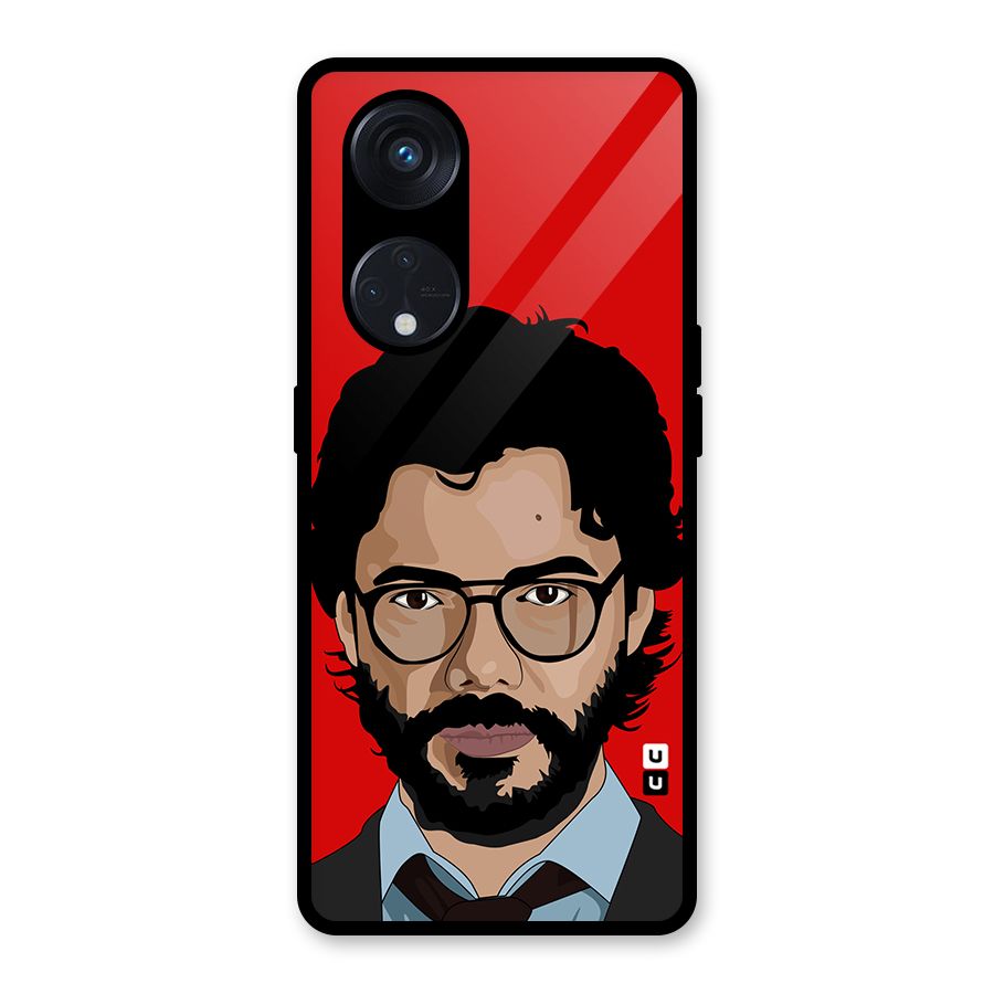 The Professor Illustration Art Glass Back Case for Reno8 T 5G