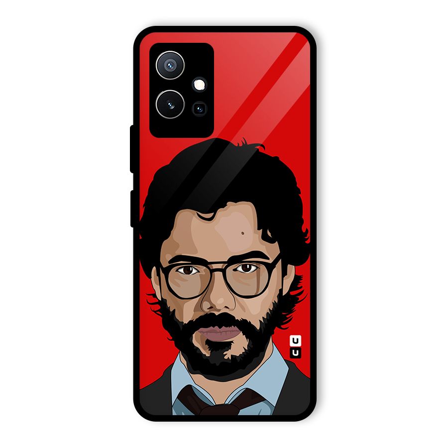 The Professor Illustration Art Glass Back Case for Vivo T1 5G