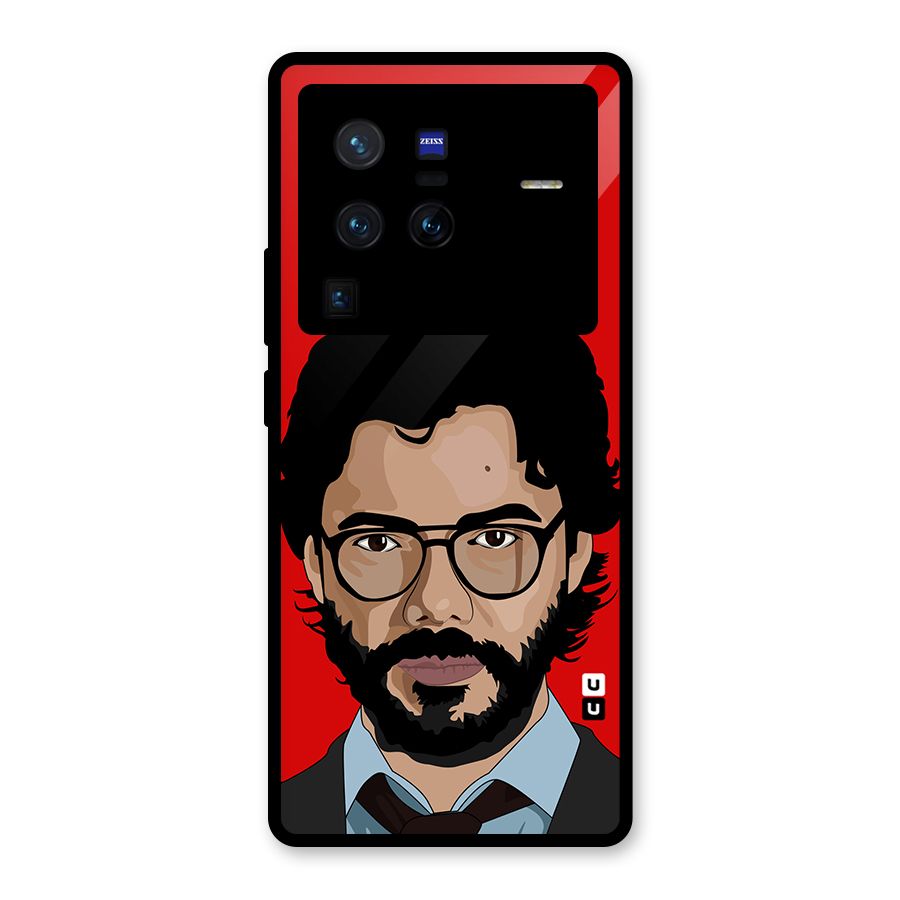 The Professor Illustration Art Glass Back Case for Vivo X80 Pro