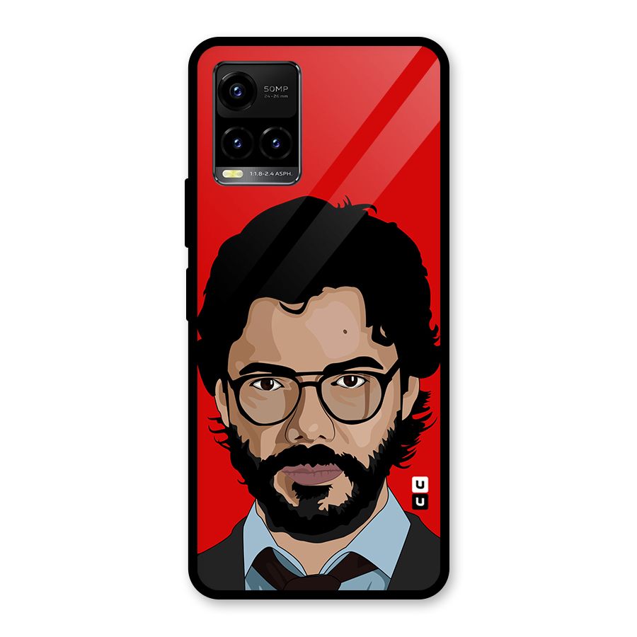 The Professor Illustration Art Glass Back Case for Vivo Y21T