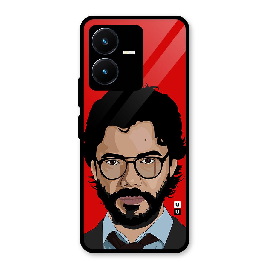 The Professor Illustration Art Glass Back Case for Vivo Y22