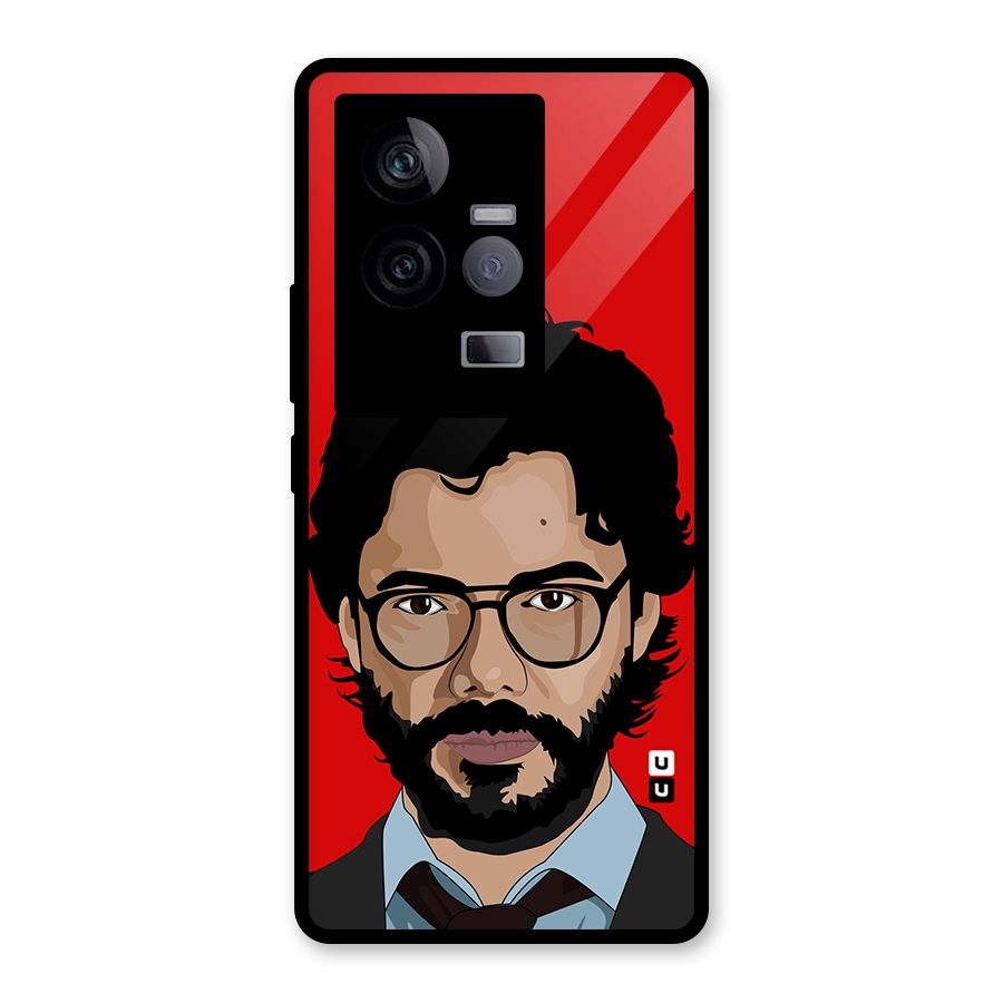 The Professor Illustration Art Glass Back Case for Vivo iQOO 11 5G