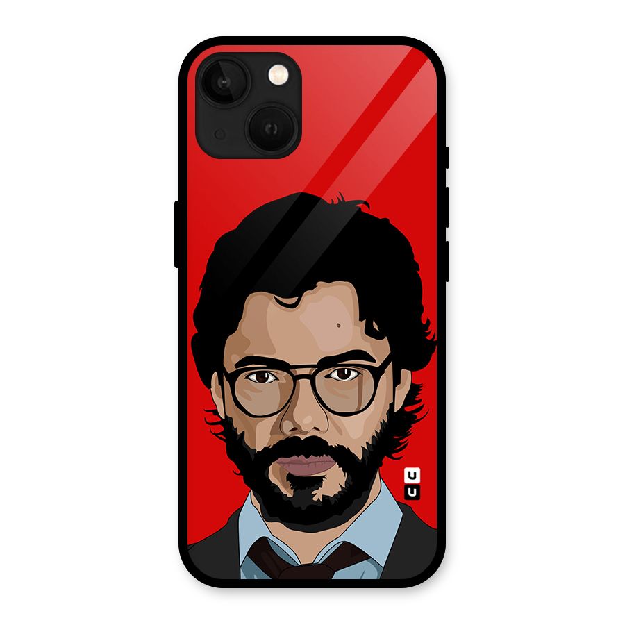 The Professor Illustration Art Glass Back Case for iPhone 13