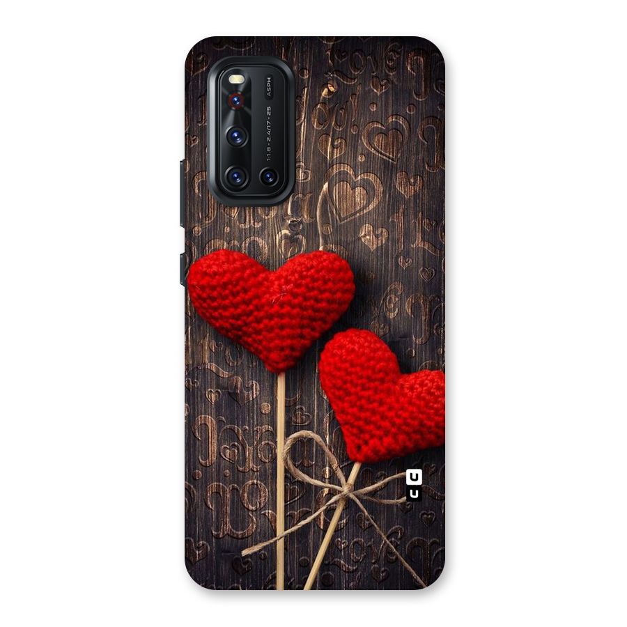Thread Art Wooden Print Back Case for Vivo V19