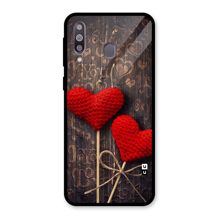 Thread Art Wooden Print Glass Back Case for Galaxy M30