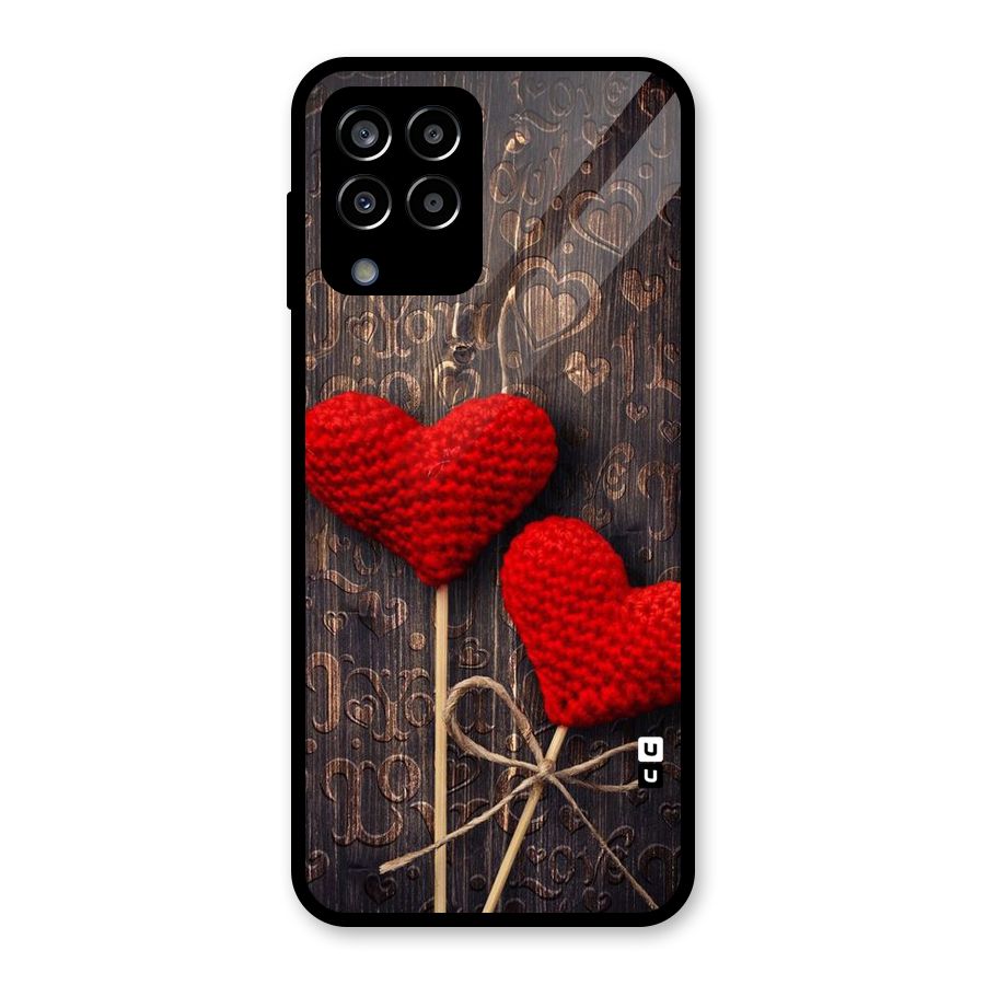 Thread Art Wooden Print Glass Back Case for Galaxy M33