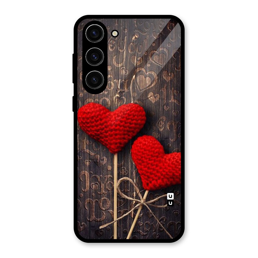Thread Art Wooden Print Glass Back Case for Galaxy S23 Plus