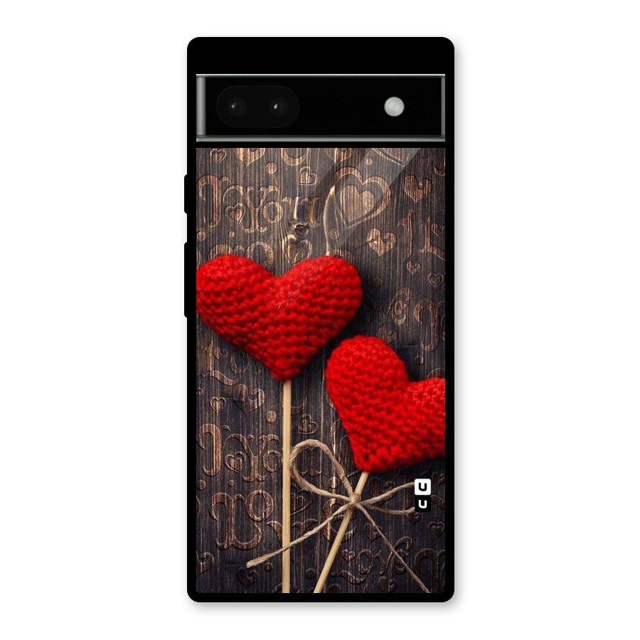 Thread Art Wooden Print Glass Back Case for Google Pixel 6a