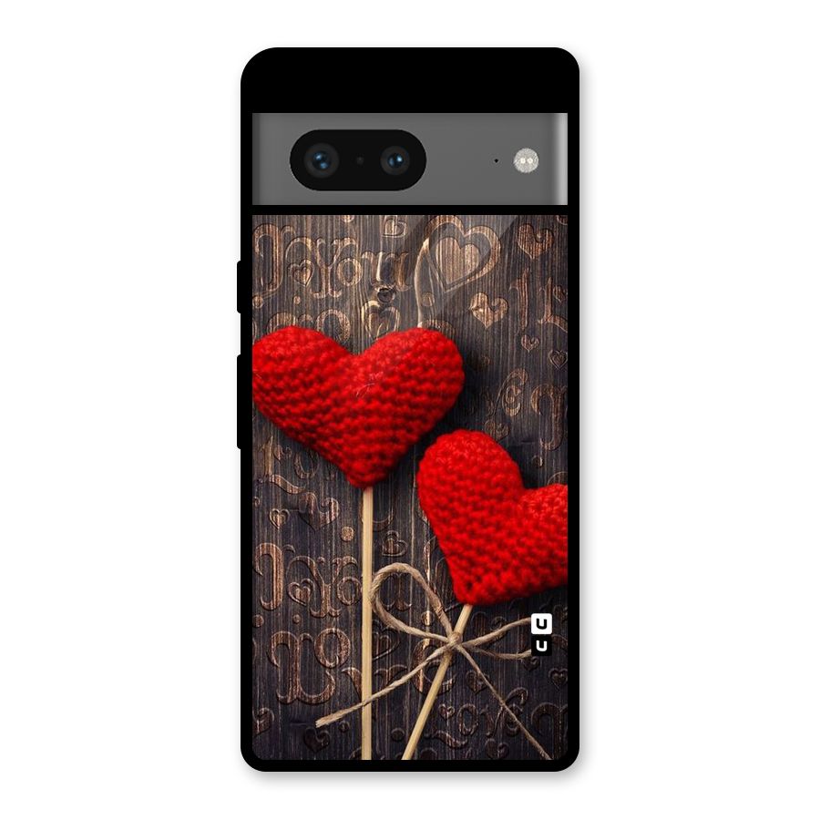 Thread Art Wooden Print Glass Back Case for Google Pixel 7