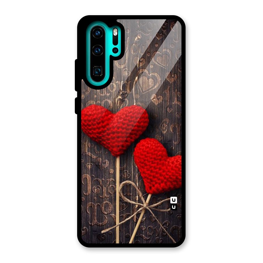 Thread Art Wooden Print Glass Back Case for Huawei P30 Pro