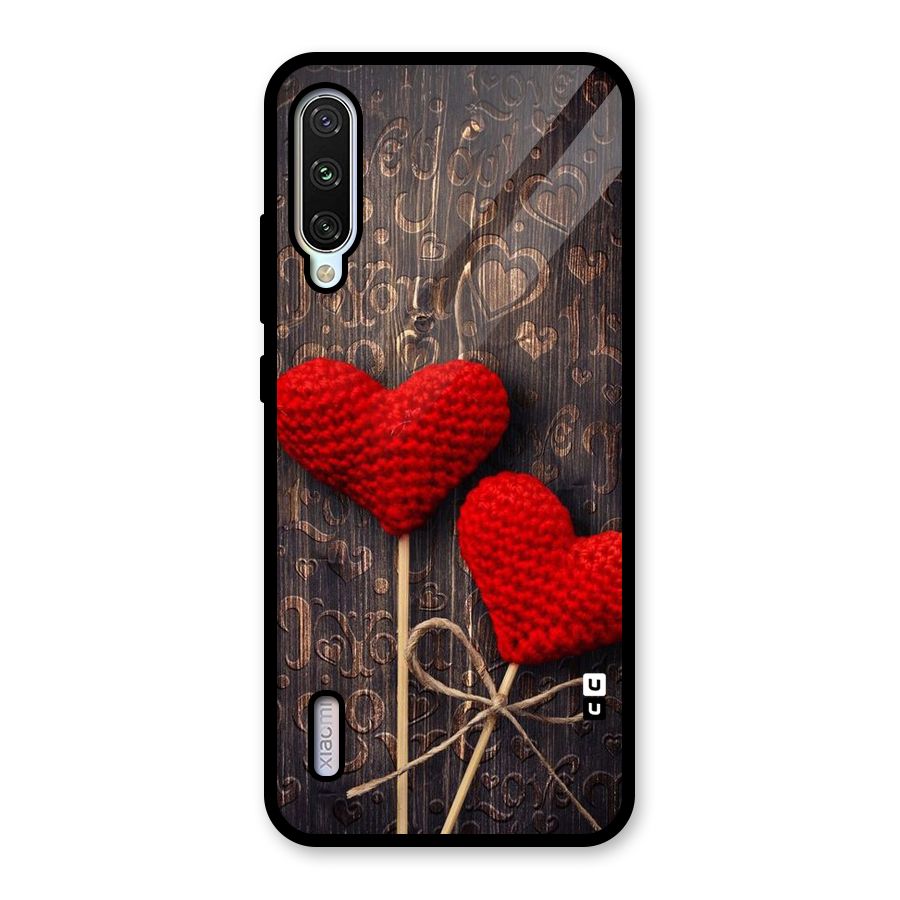 Thread Art Wooden Print Glass Back Case for Mi A3