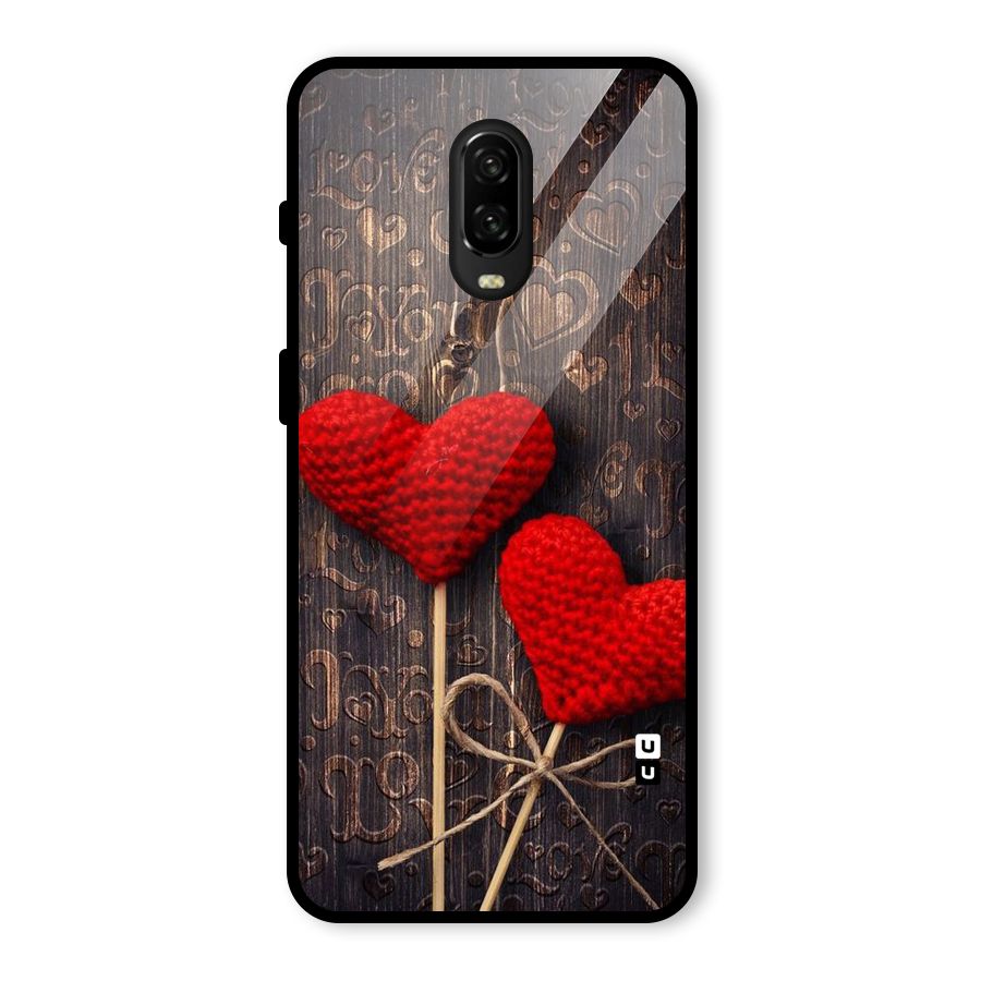 Thread Art Wooden Print Glass Back Case for OnePlus 6T