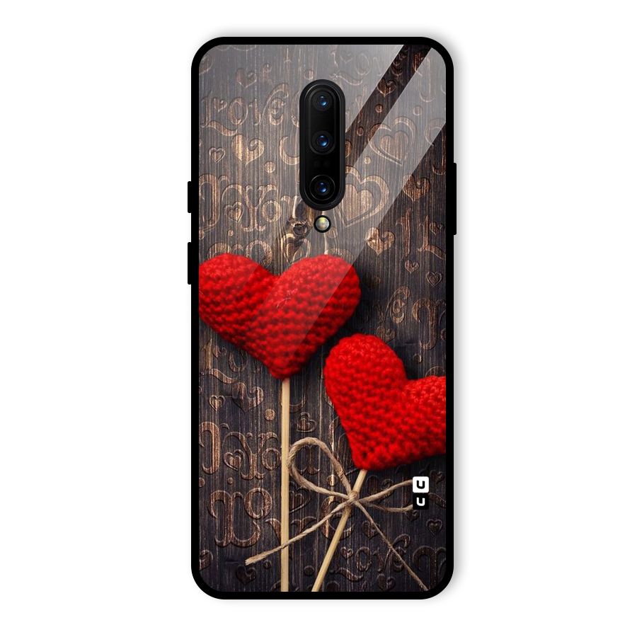 Thread Art Wooden Print Glass Back Case for OnePlus 7 Pro