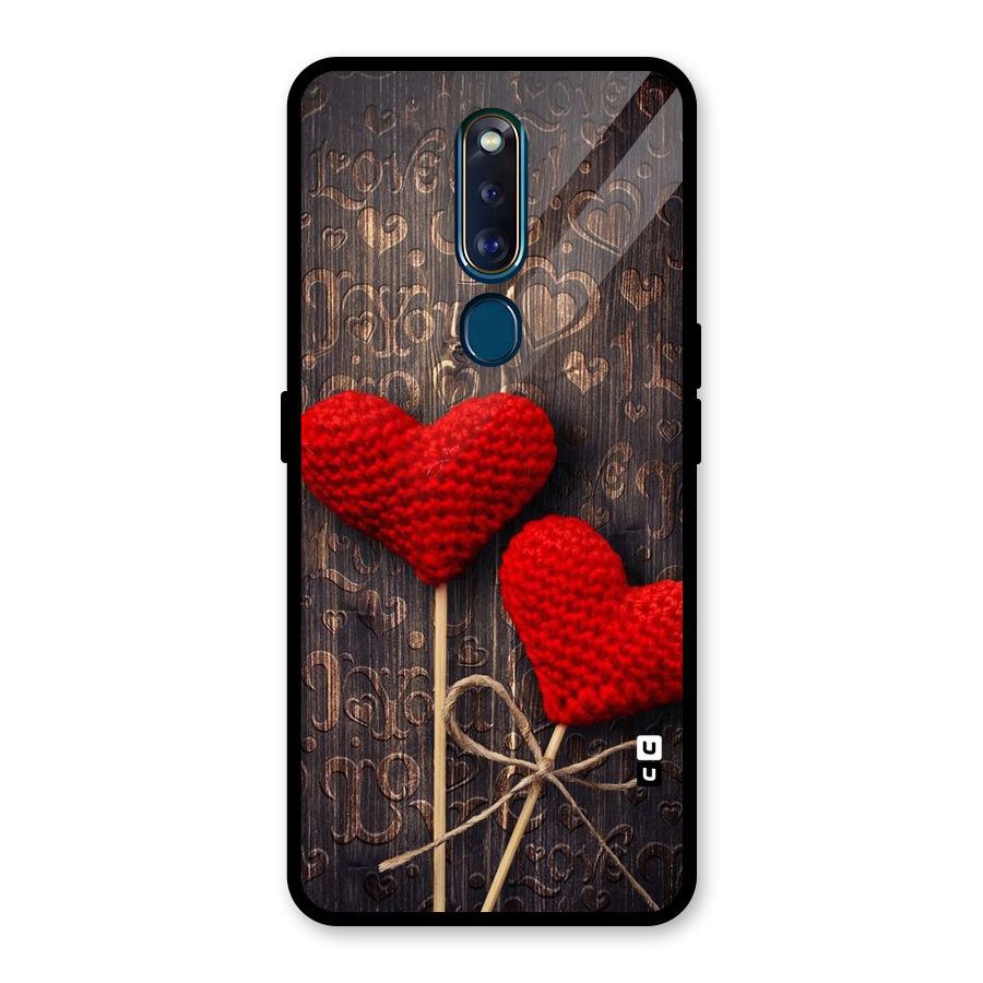 Thread Art Wooden Print Glass Back Case for Oppo F11 Pro