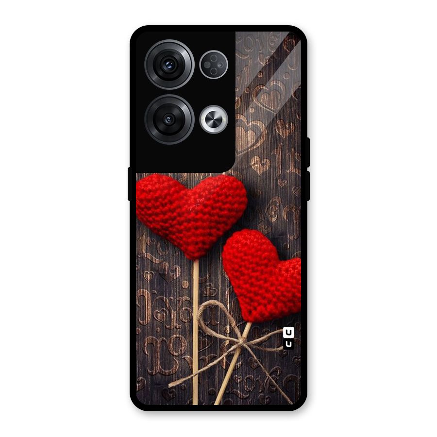Thread Art Wooden Print Glass Back Case for Oppo Reno8 Pro 5G