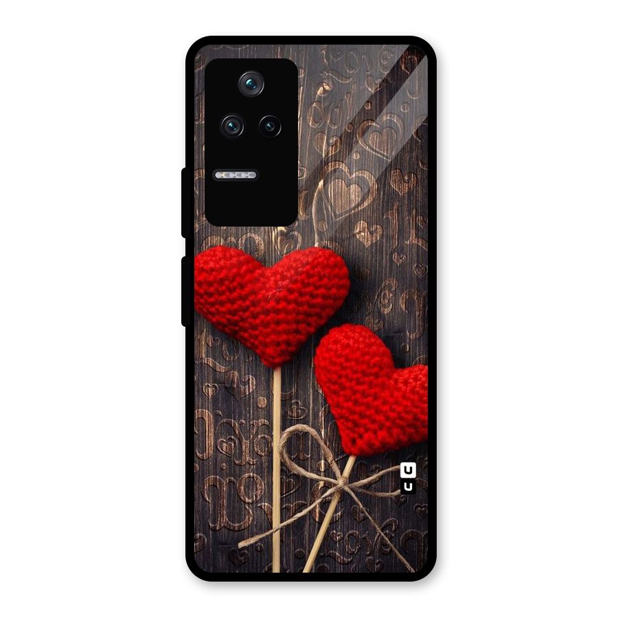 Thread Art Wooden Print Glass Back Case for Poco F4 5G