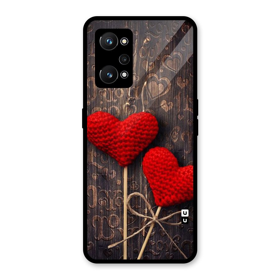 Thread Art Wooden Print Glass Back Case for Realme GT Neo 3T