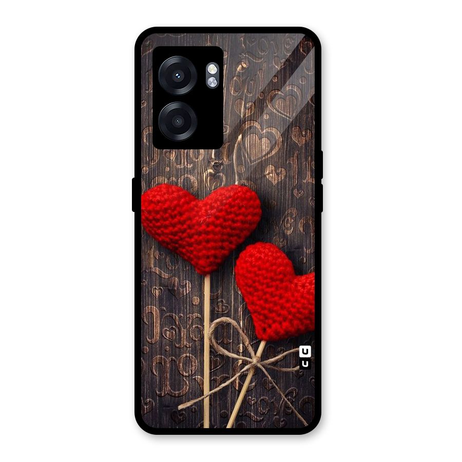 Thread Art Wooden Print Glass Back Case for Realme Narzo 50 5G