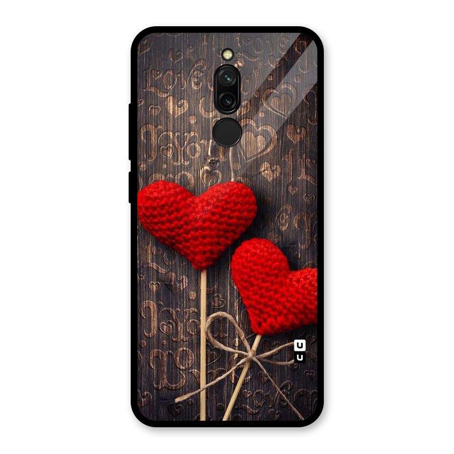 Thread Art Wooden Print Glass Back Case for Redmi 8