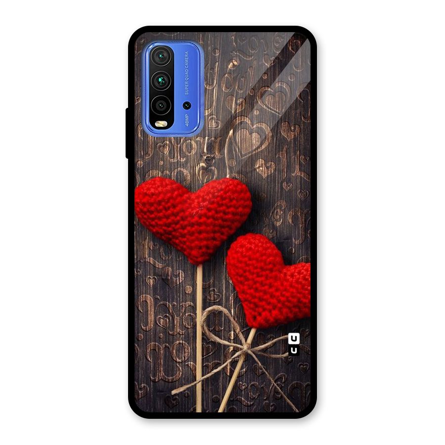 Thread Art Wooden Print Glass Back Case for Redmi 9 Power