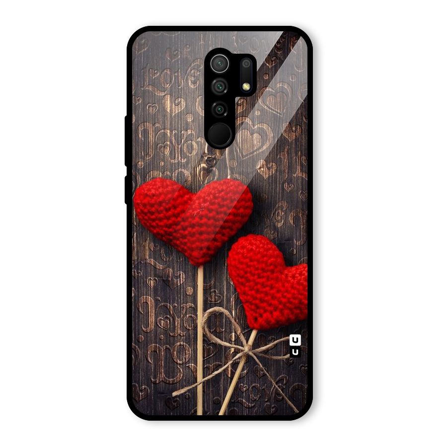Thread Art Wooden Print Glass Back Case for Redmi 9 Prime