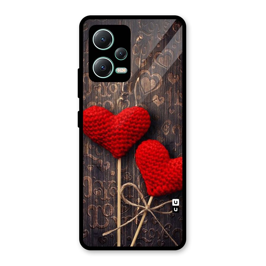 Thread Art Wooden Print Glass Back Case for Redmi Note 12 5G
