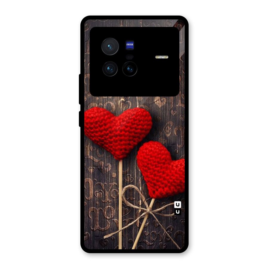 Thread Art Wooden Print Glass Back Case for Vivo X80