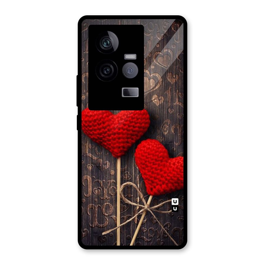 Thread Art Wooden Print Glass Back Case for Vivo iQOO 11 5G