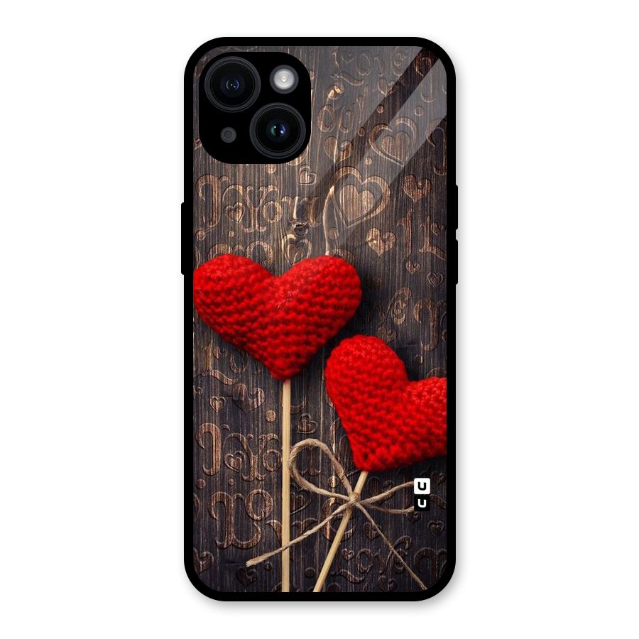 Thread Art Wooden Print Glass Back Case for iPhone 14