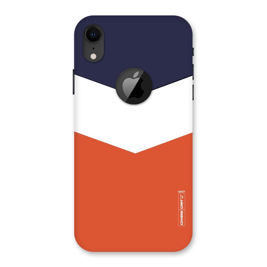 Three Colour Pattern Back Case for iPhone XR Logo Cut