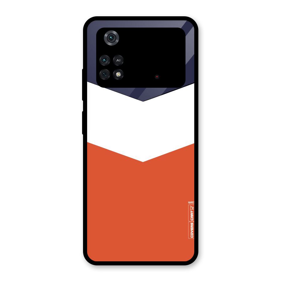 Three Colour Pattern Glass Back Case for Poco M4 Pro 4G