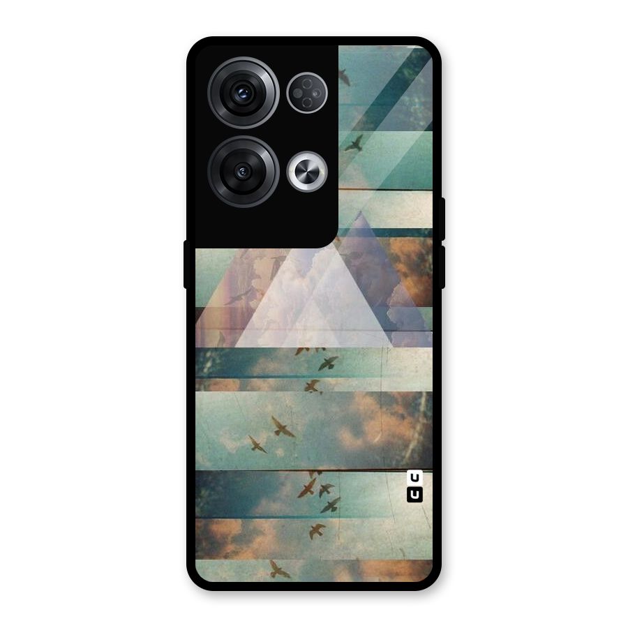 Three Triangles Glass Back Case for Oppo Reno8 Pro 5G