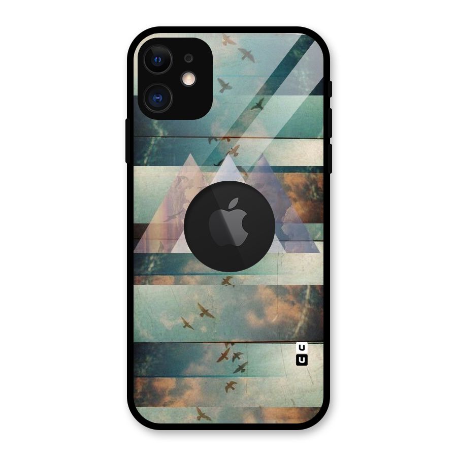 Three Triangles Glass Back Case for iPhone 11 Logo Cut