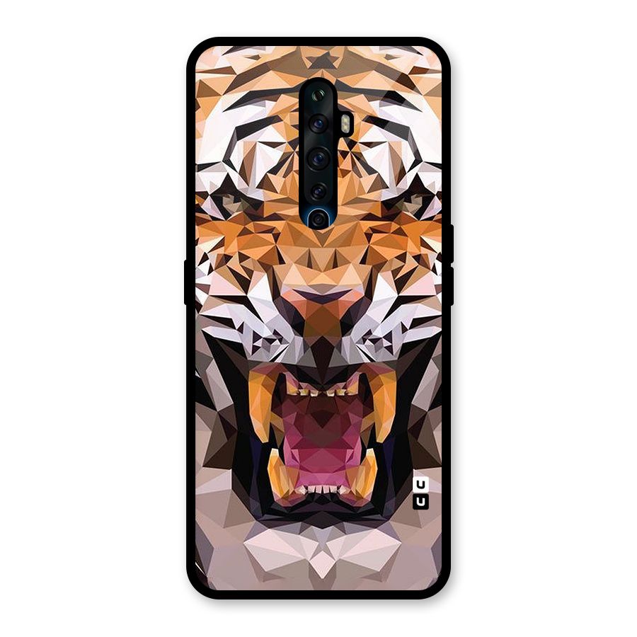 Tiger Abstract Art Glass Back Case for Oppo Reno2 F