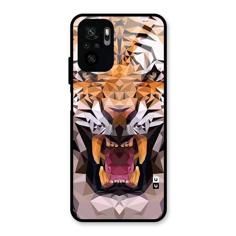 Tiger Abstract Art Glass Back Case for Redmi Note 10S
