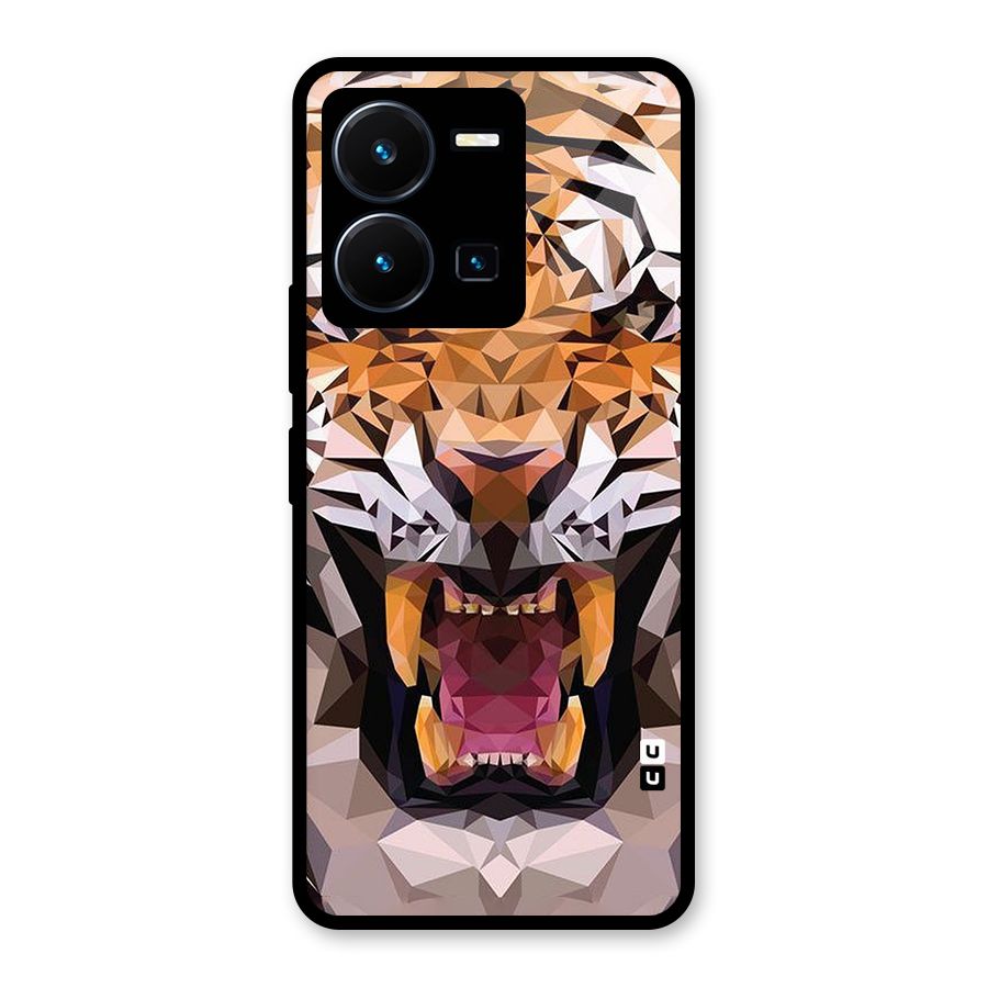 Tiger Abstract Art Glass Back Case for Vivo Y35
